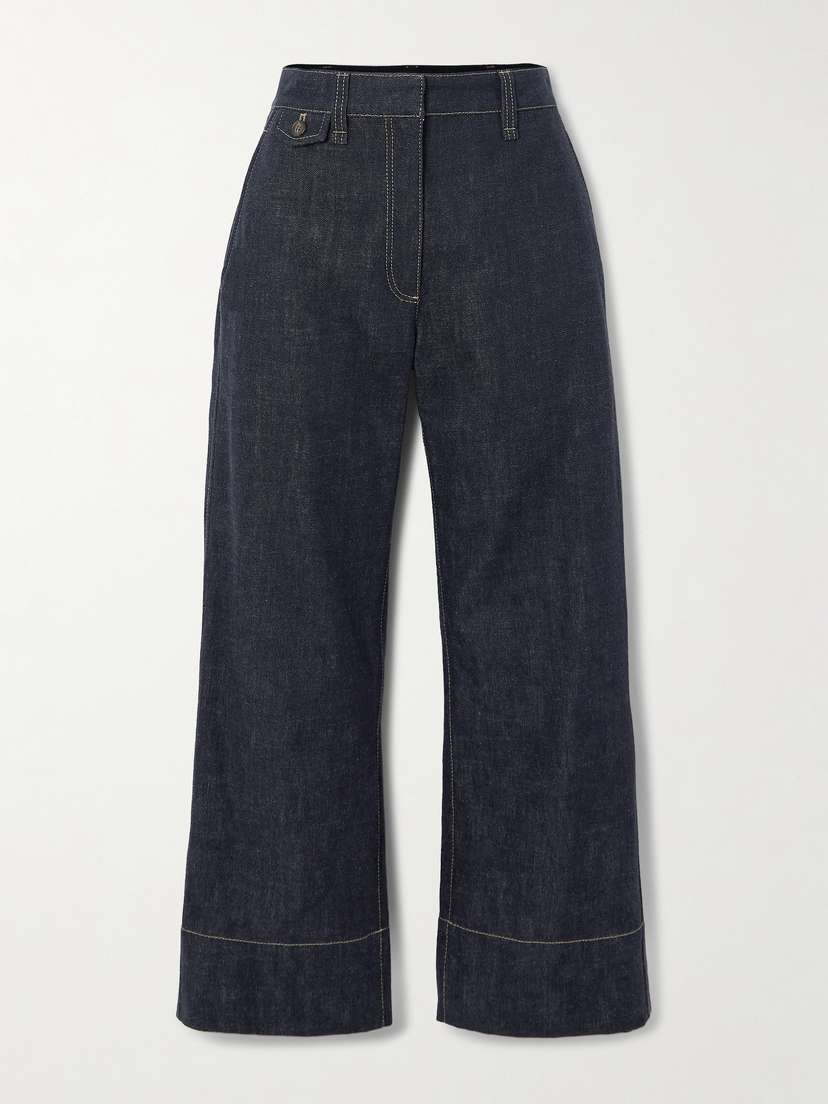 Brunello Cucinelli Cropped Mid-rise Wide-leg Jeans