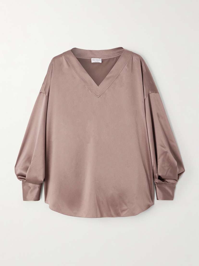 Brunello Cucinelli Silk-blend Satin Blouse