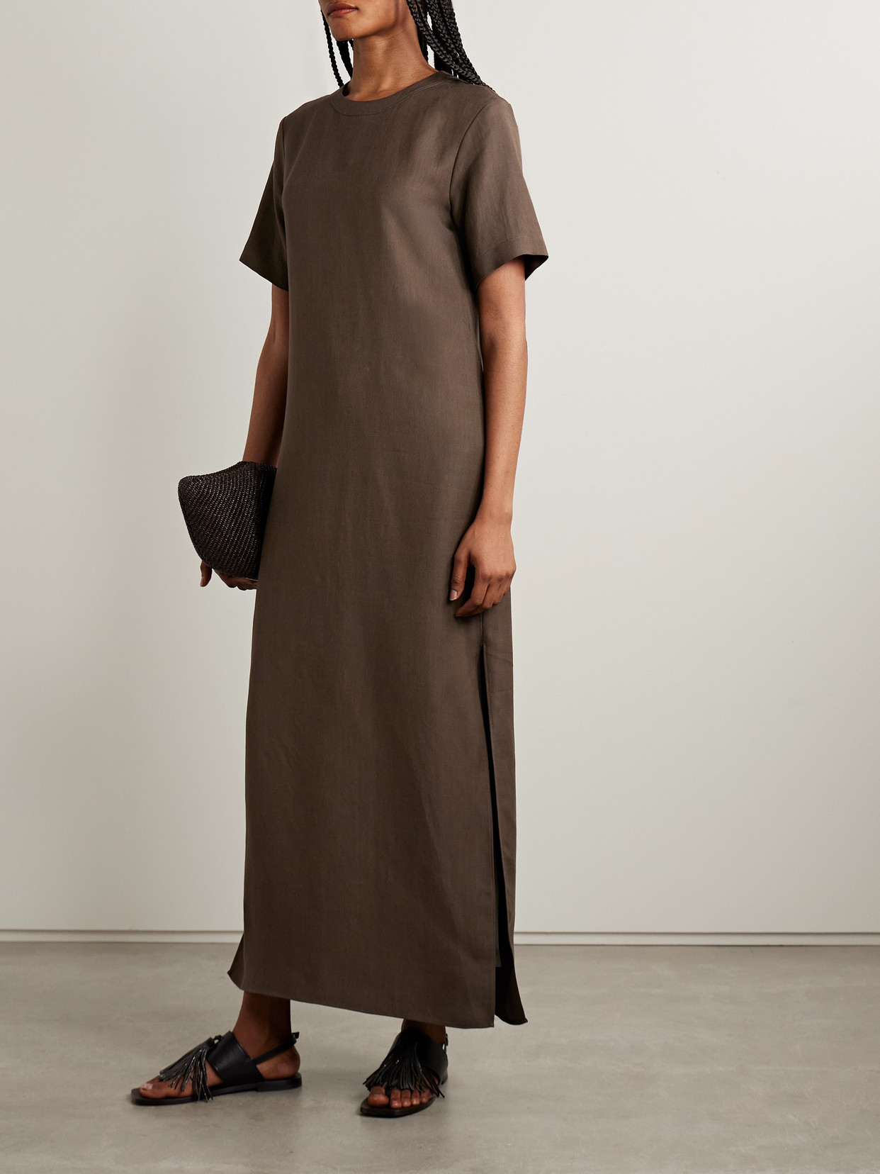 Brunello Cucinelli Bead-embellised Twill Midi Dress