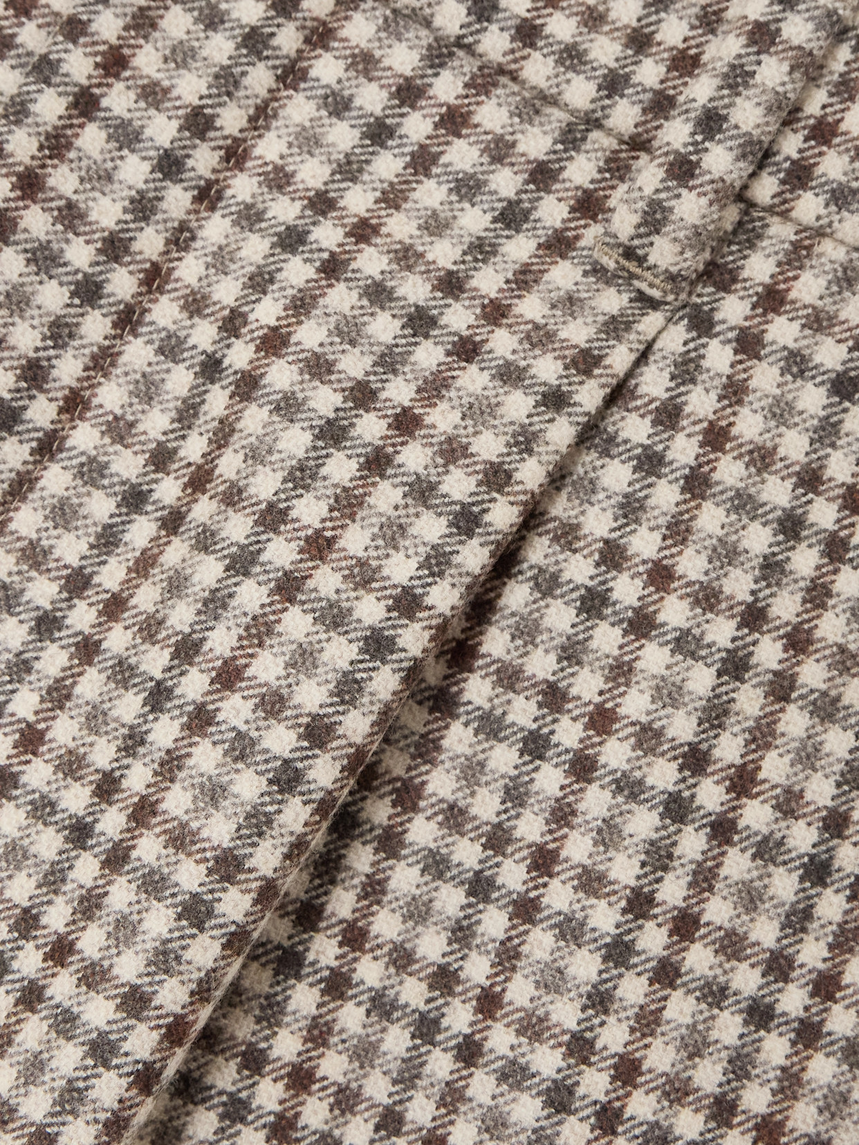 Brunello Cucinelli Pleated Checked Wool Mini Skirt In Gray