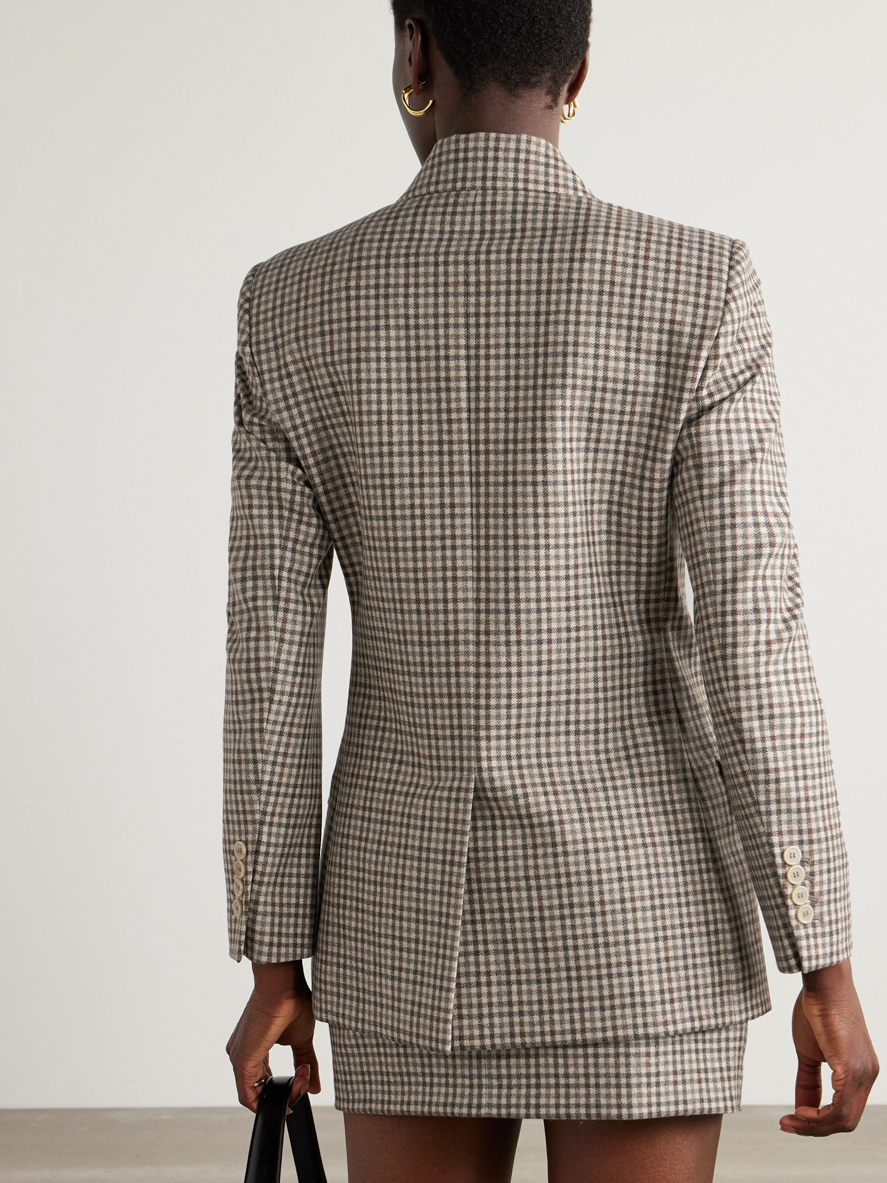 Brunello Cucinelli Double-breasted Checked Wool Blazer