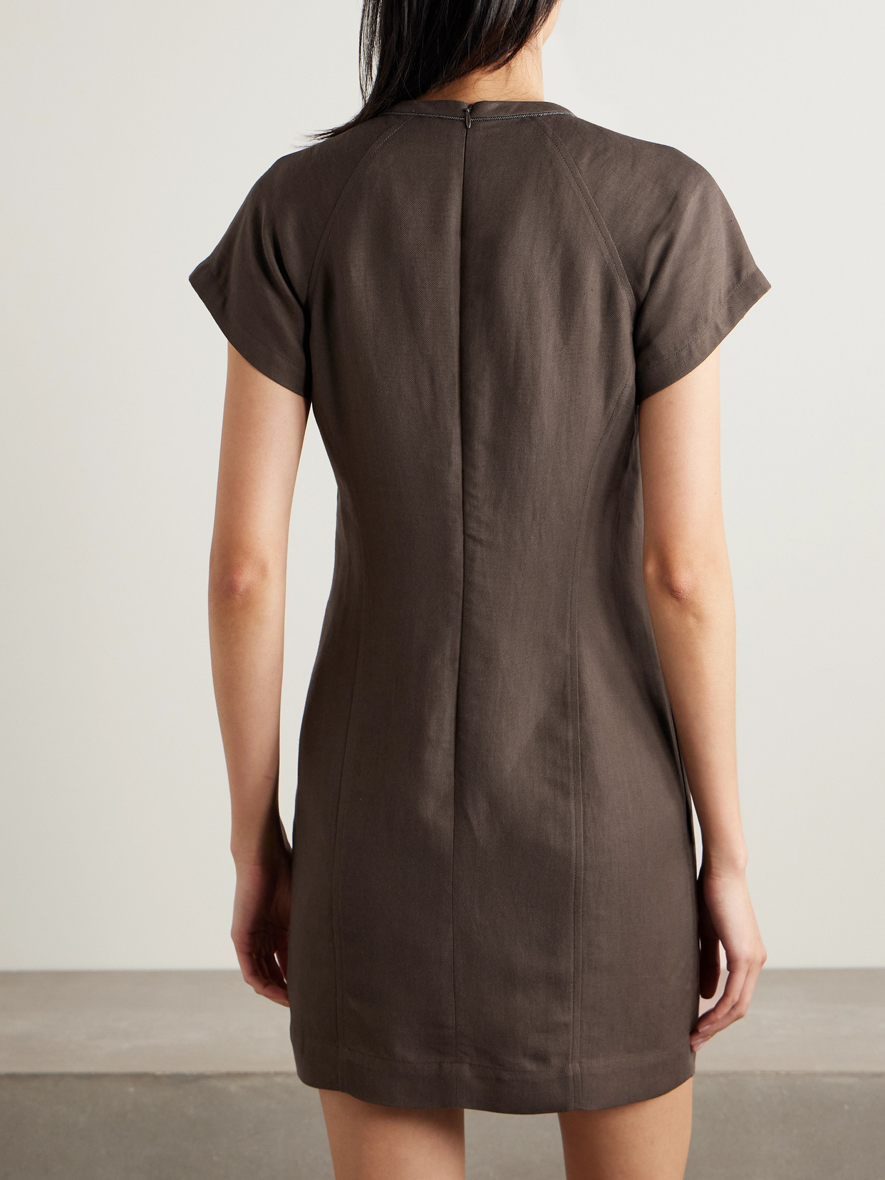 Brunello Cucinelli Bead-embellished Twill Mini Dress