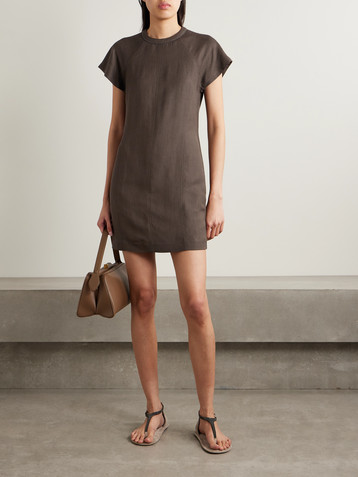 Brunello Cucinelli Bead-embellished twill mini dress