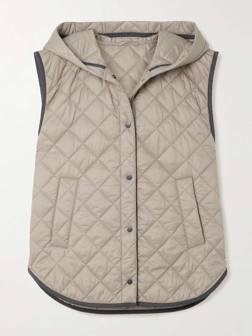 Brunello Cucinelli Hooded Quilted Shell Vest