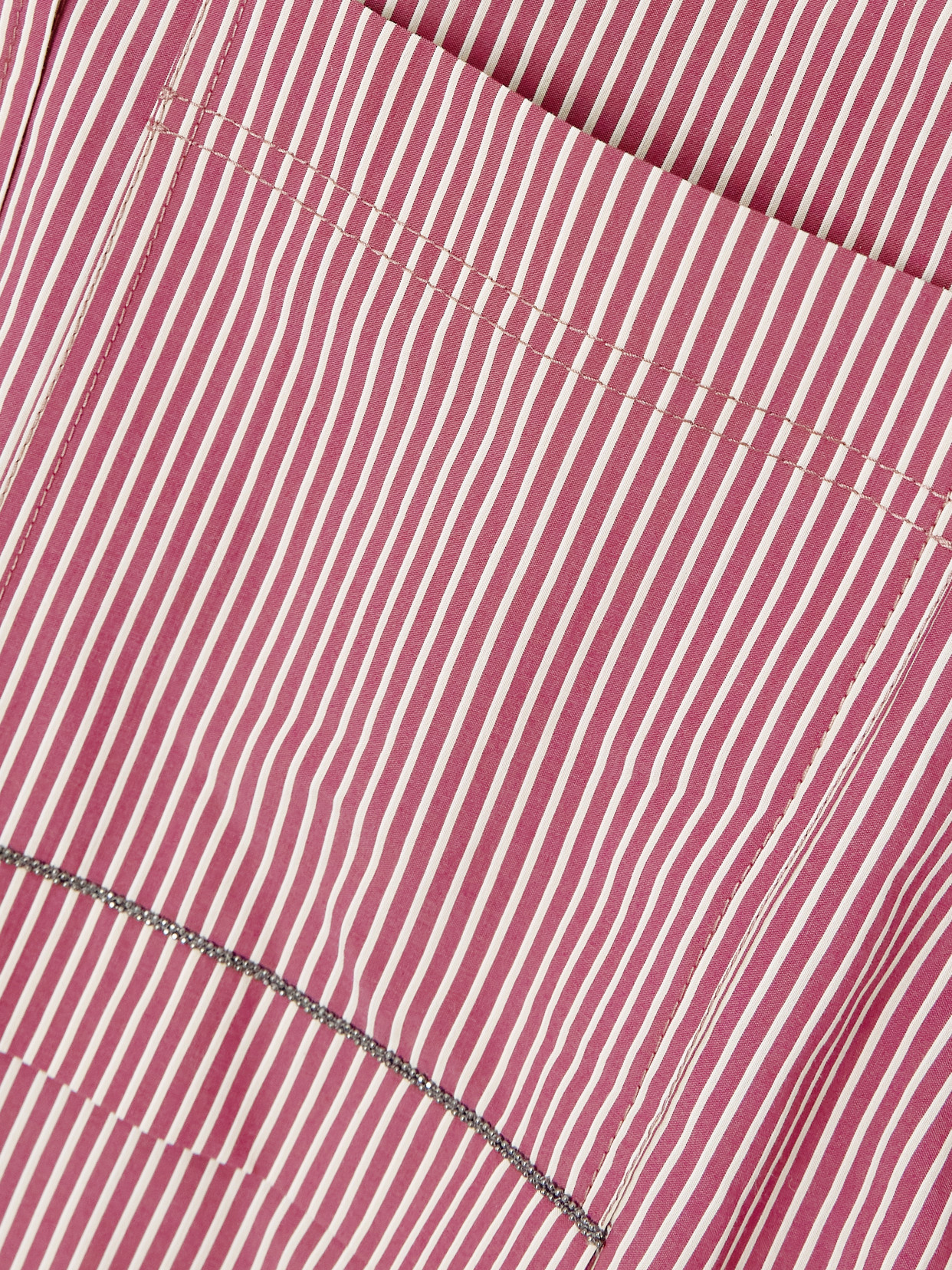Bead-Embellished Striped Cotton-Blend Poplin Shirt