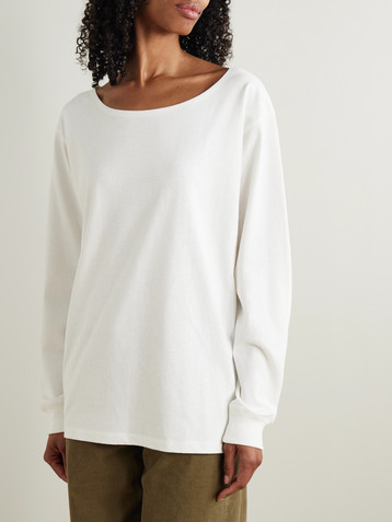 Lemaire Cotton and linen-blend jersey top