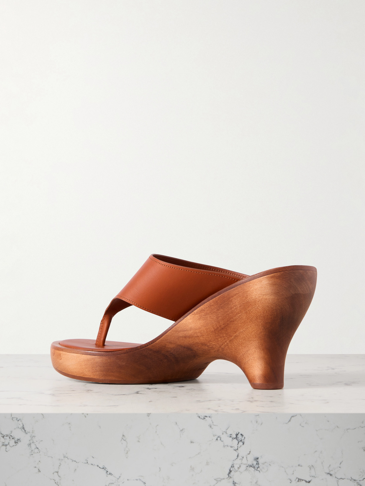 Zimmermann Wild Wedge Leather Platform Sandals In Brown