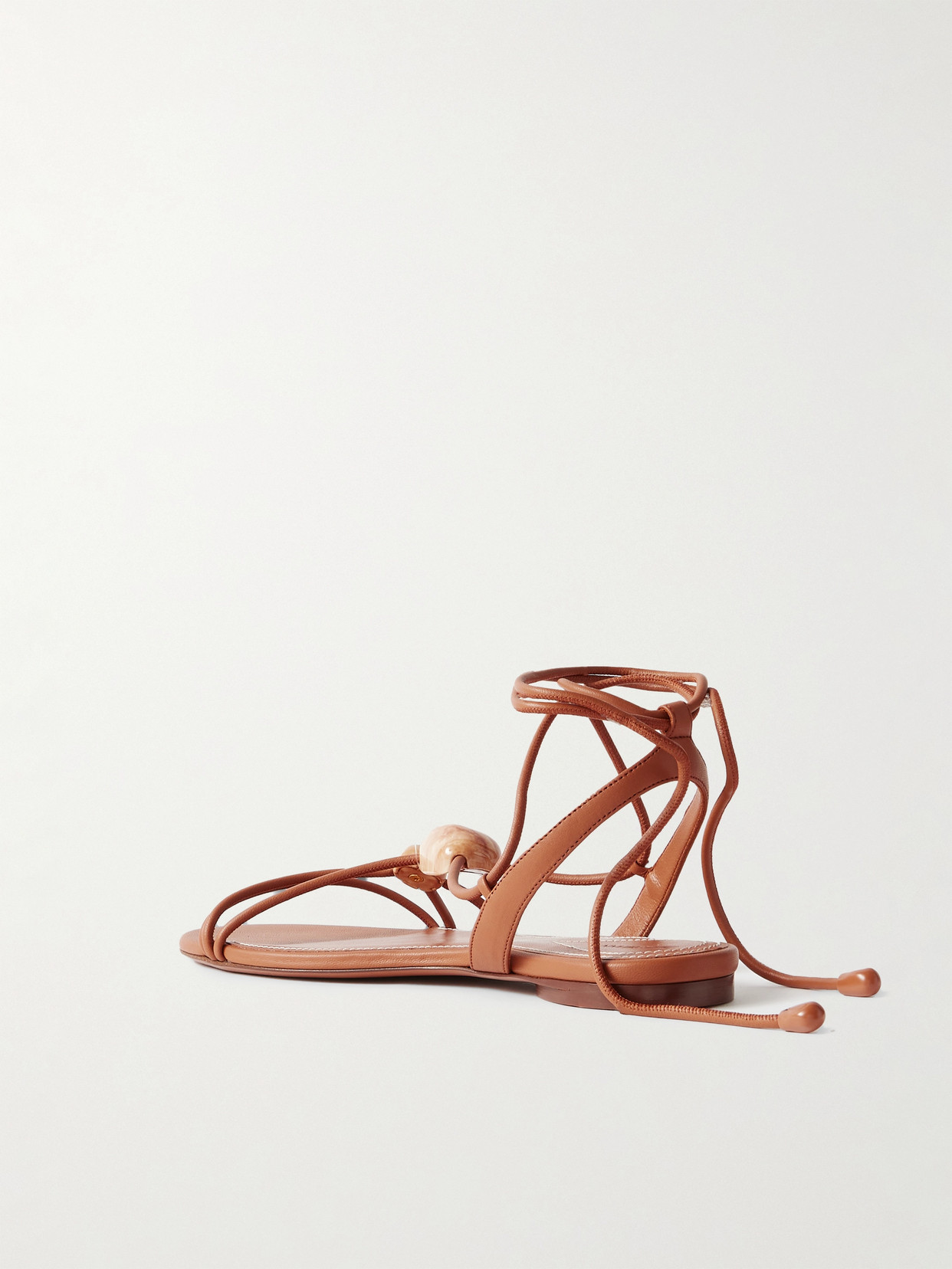 Zimmermann Gleam Strap-detail Flat Sandals In Brown