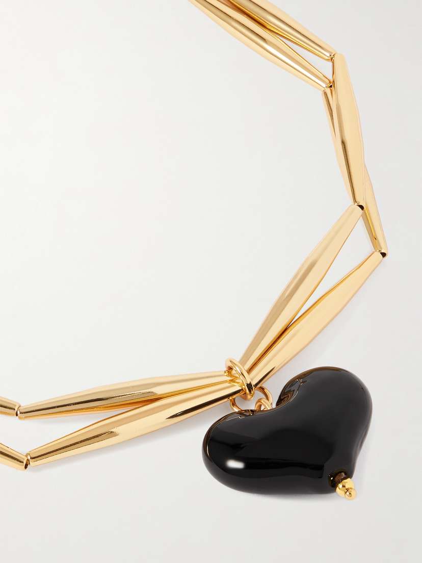 TOHUM Cuore Duo Gold-plated Glass Necklace
