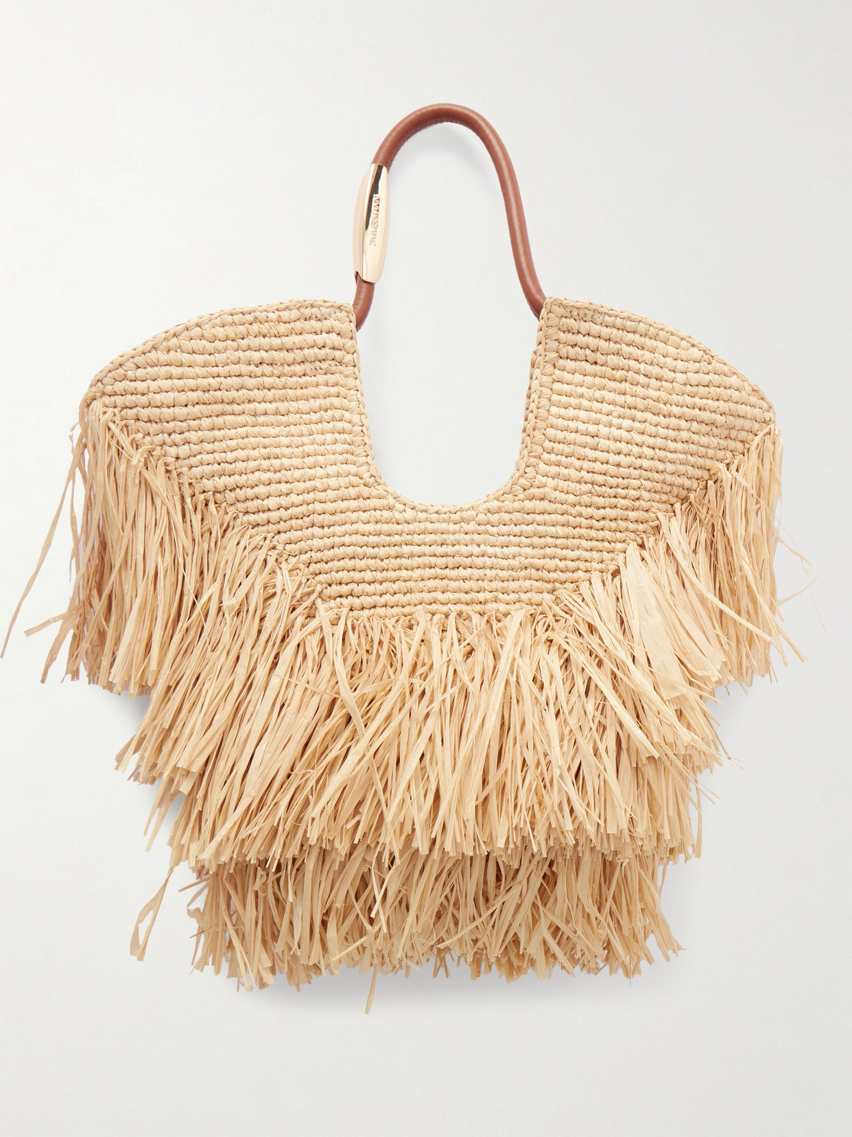Zimmermann Goldentime Small Fringed Raffia Tote