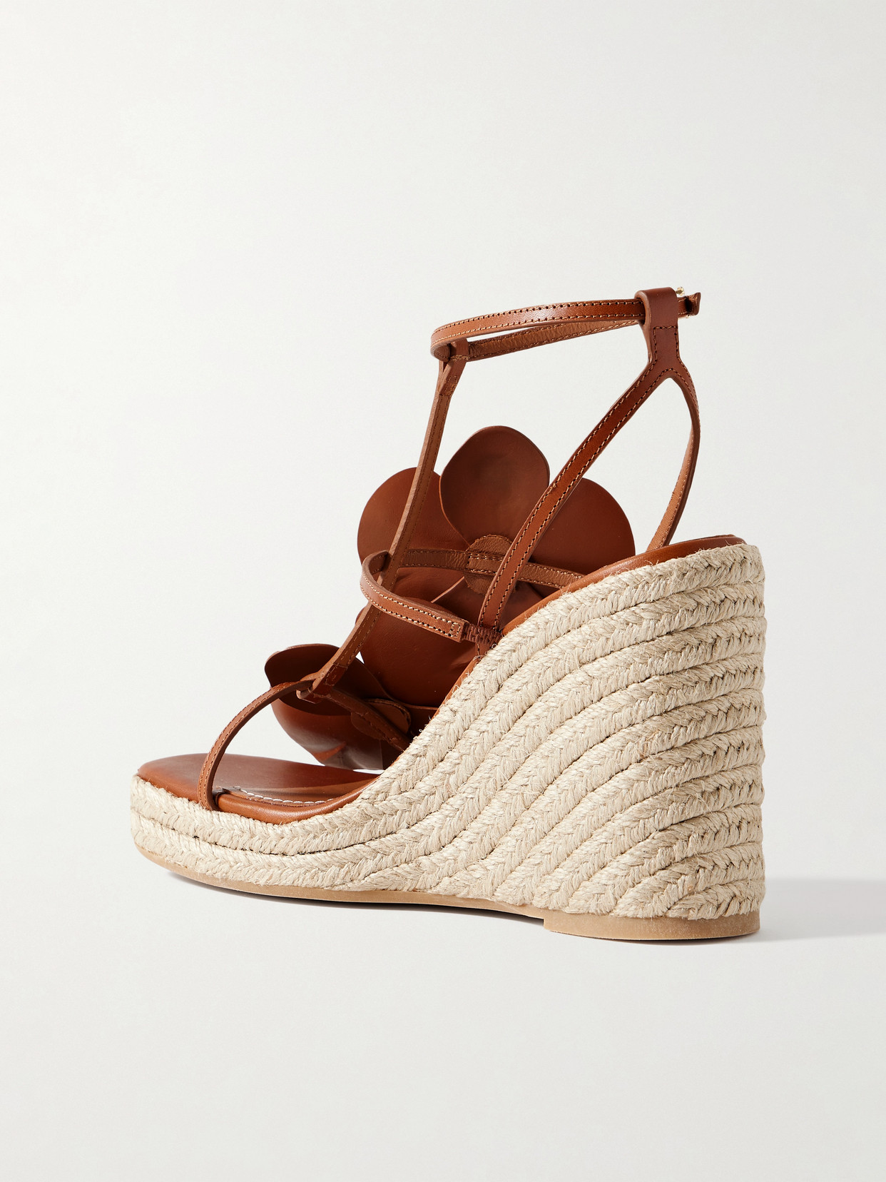 Zimmermann Heel Wedge Sandals Floral Embellishment In Brown