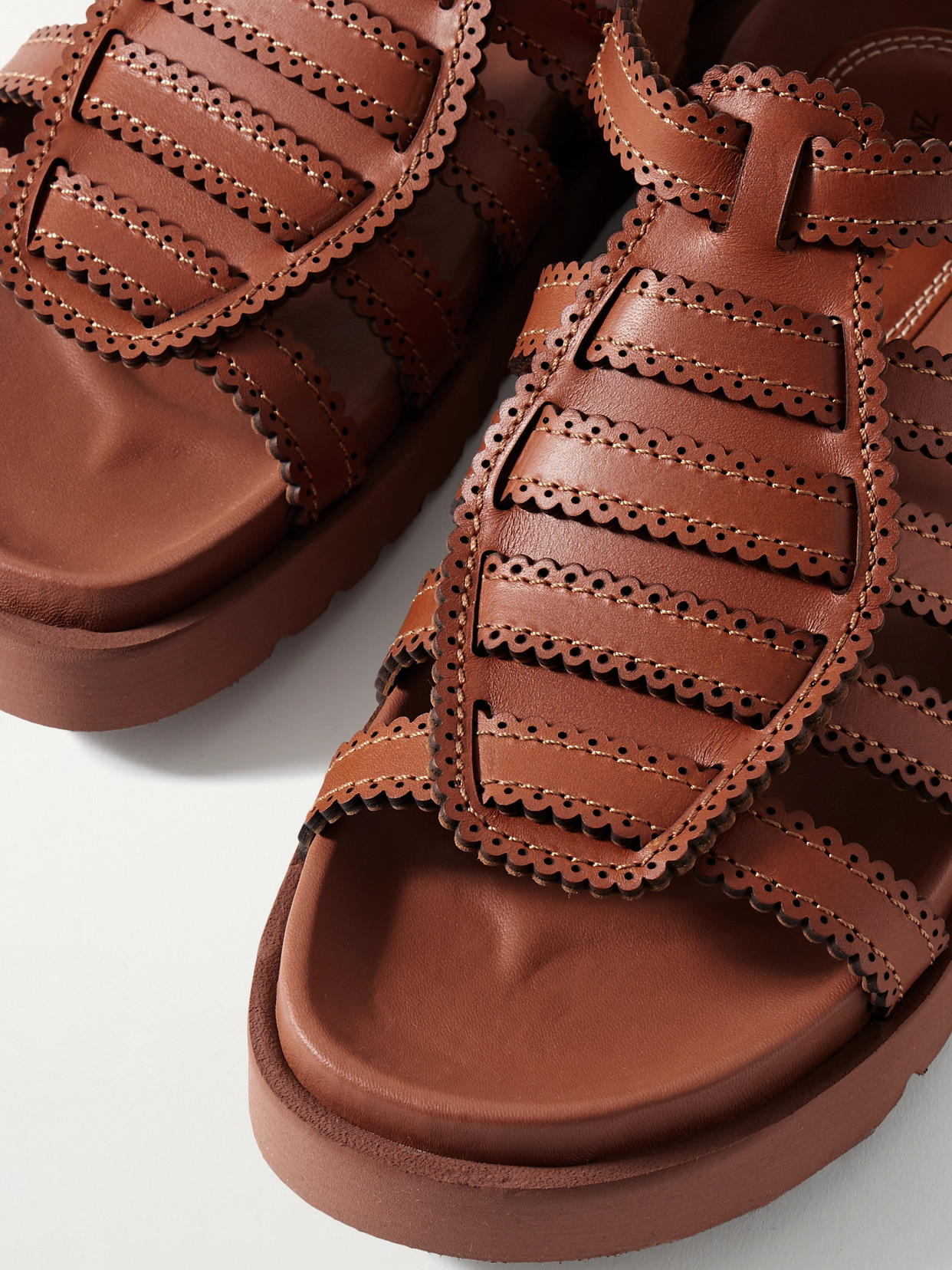 Zimmermann Goldie Leather Platform Sandals