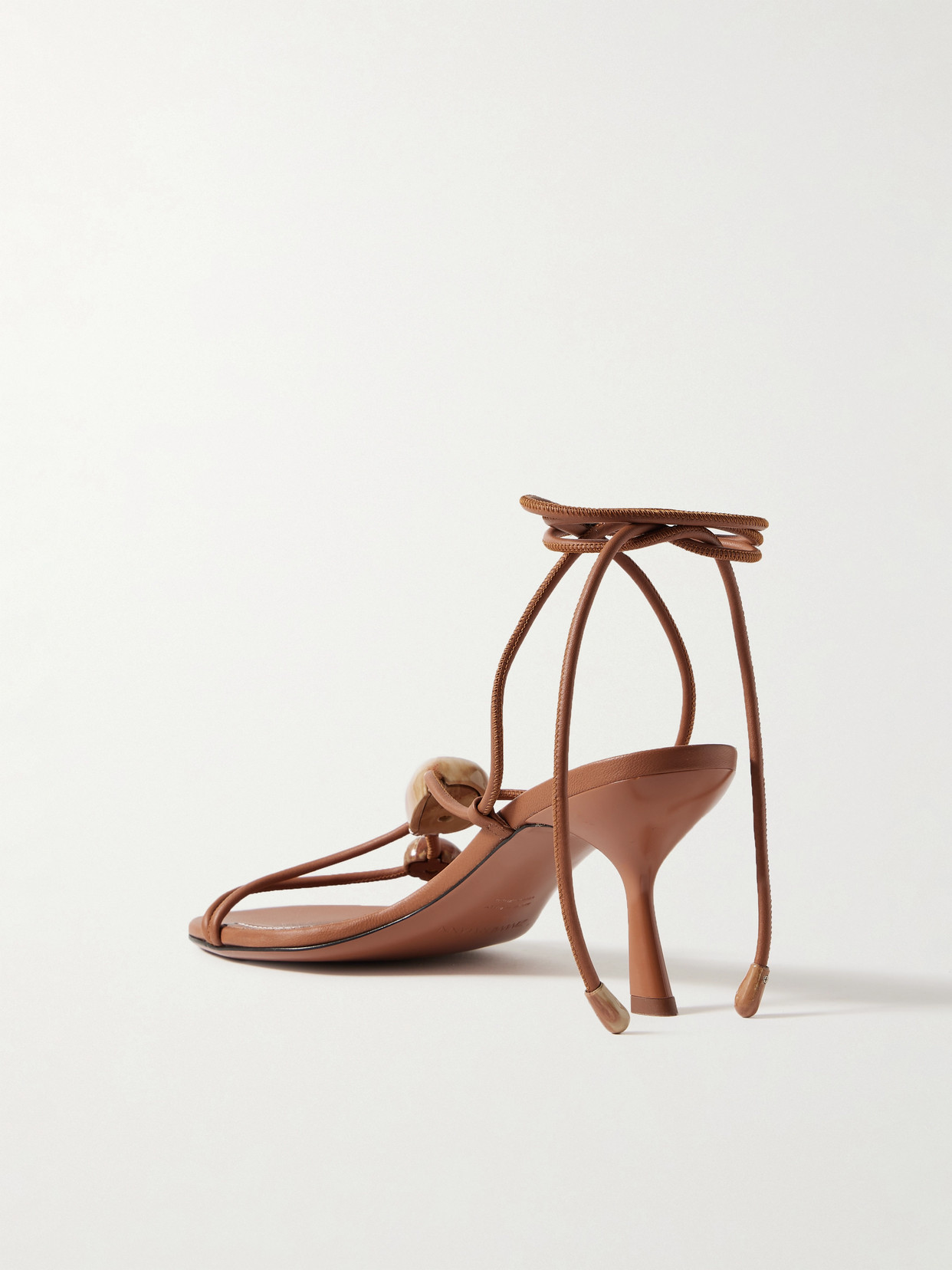 Zimmermann Gleam Embellished Leather Sandals In Brown