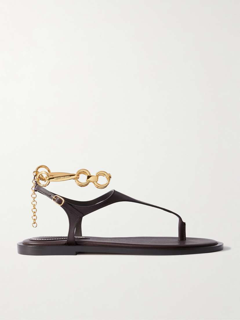 Zimmermann Wild Embellished Leather Sandals