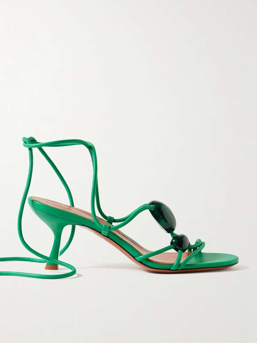 Zimmermann Gleam Embellished Leather Sandals