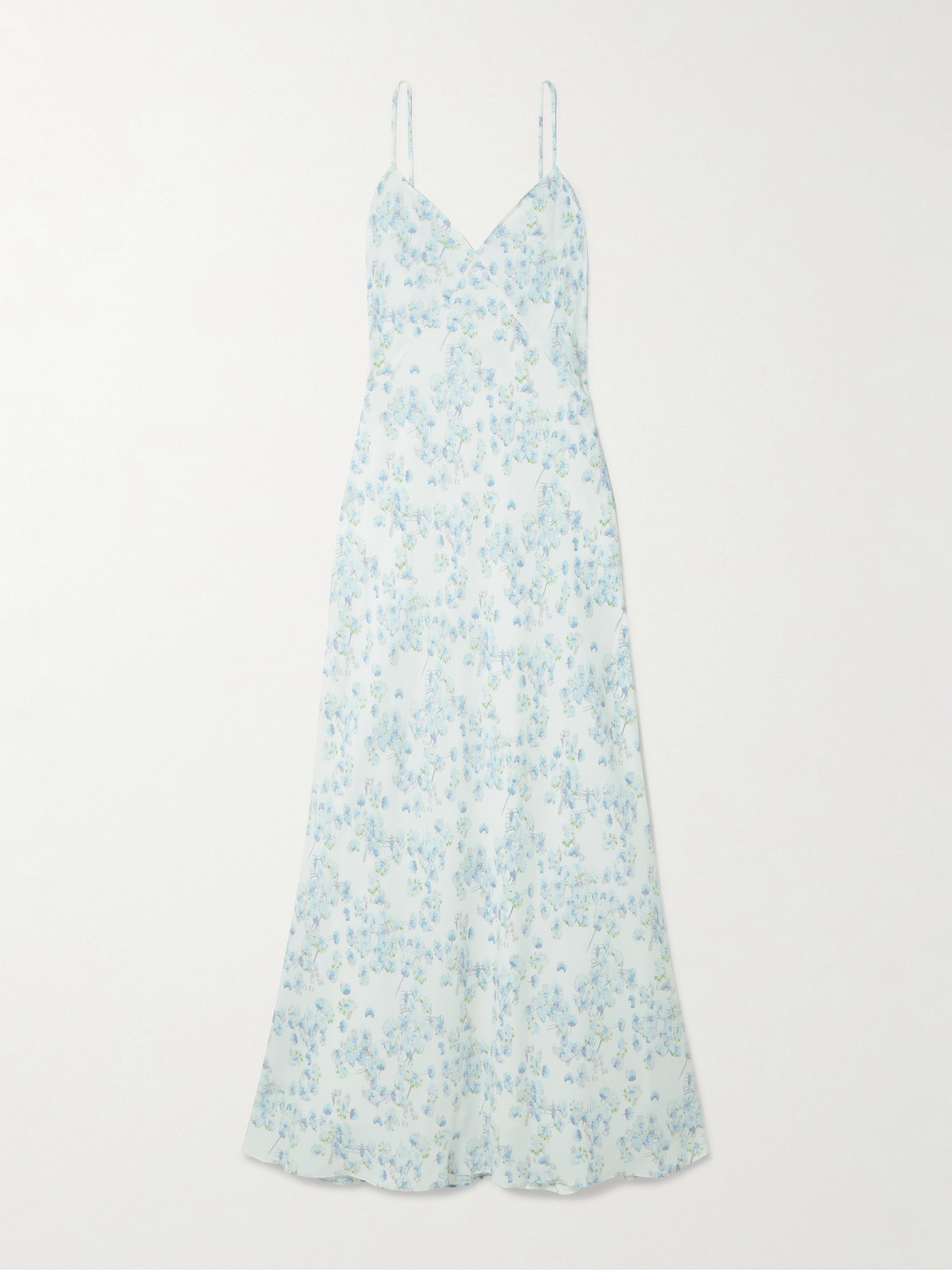 Theory Floral-print Satin Midi Dress