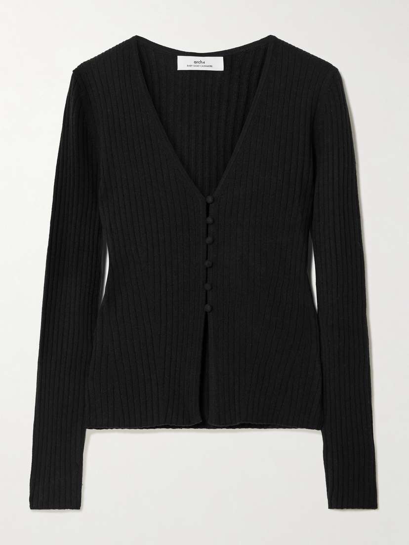 Arch4 New Cami Ribbed Organic Cashmere Cardigan