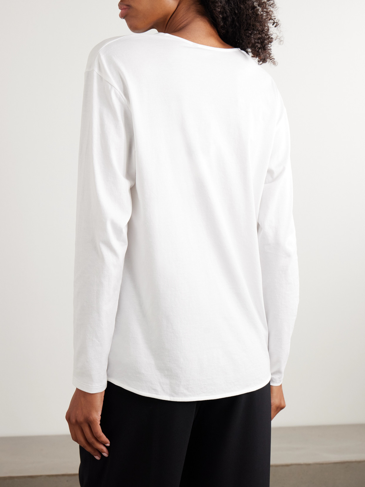 Theory Twist-front Pima Cotton Blouse