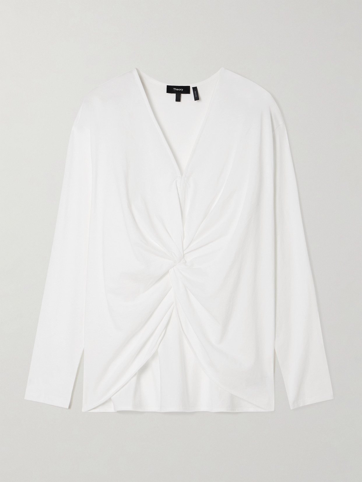 Theory Twist-front Pima Cotton Blouse