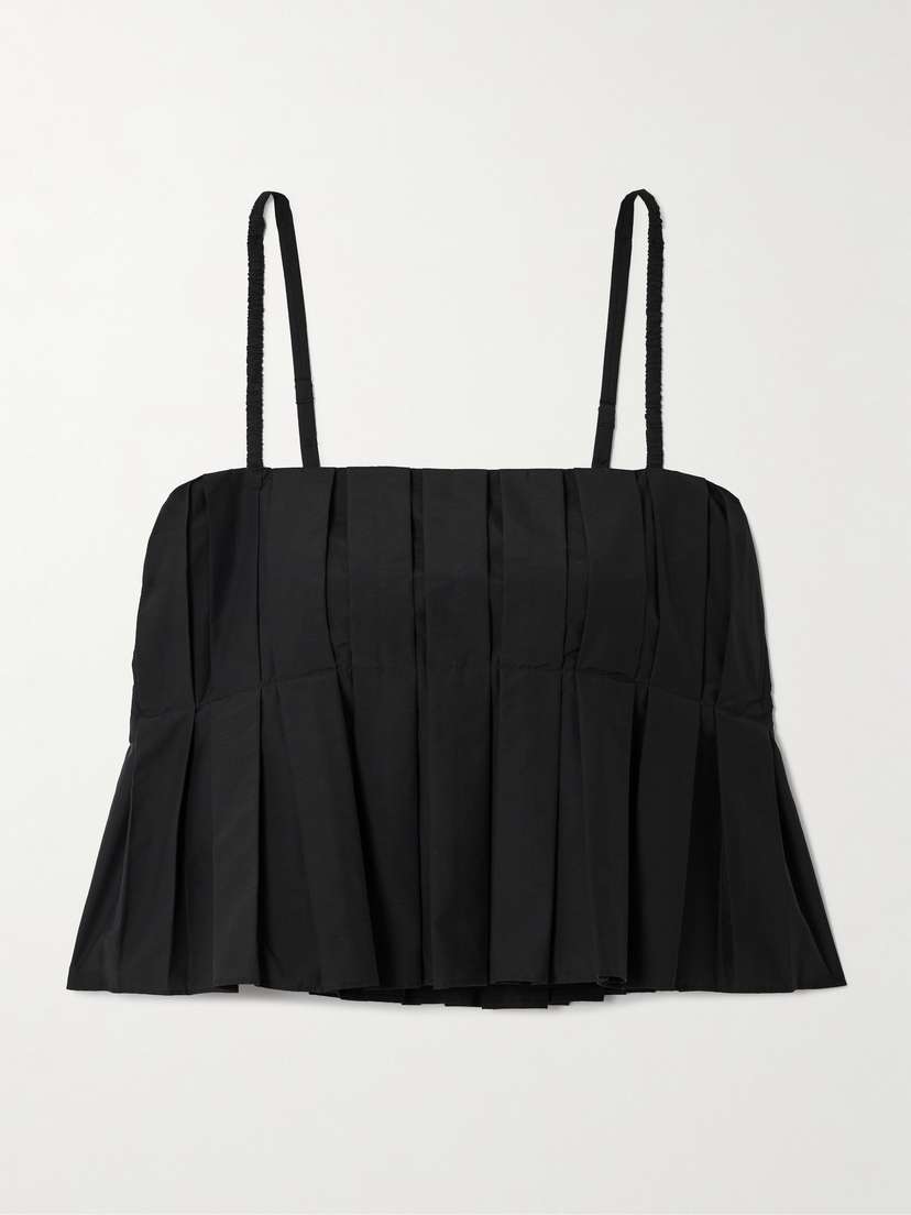 Theory Pleated Cotton-blend Poplin Camisole