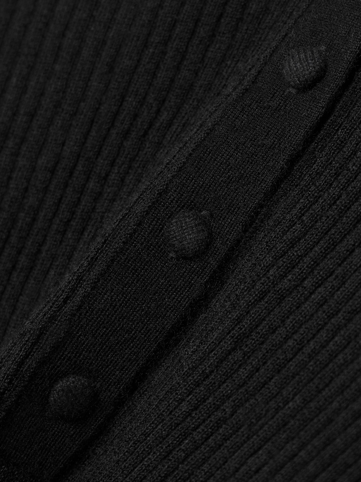 Arch4 Maja Ribbed Organic Cashmere Polo Shirt In Black