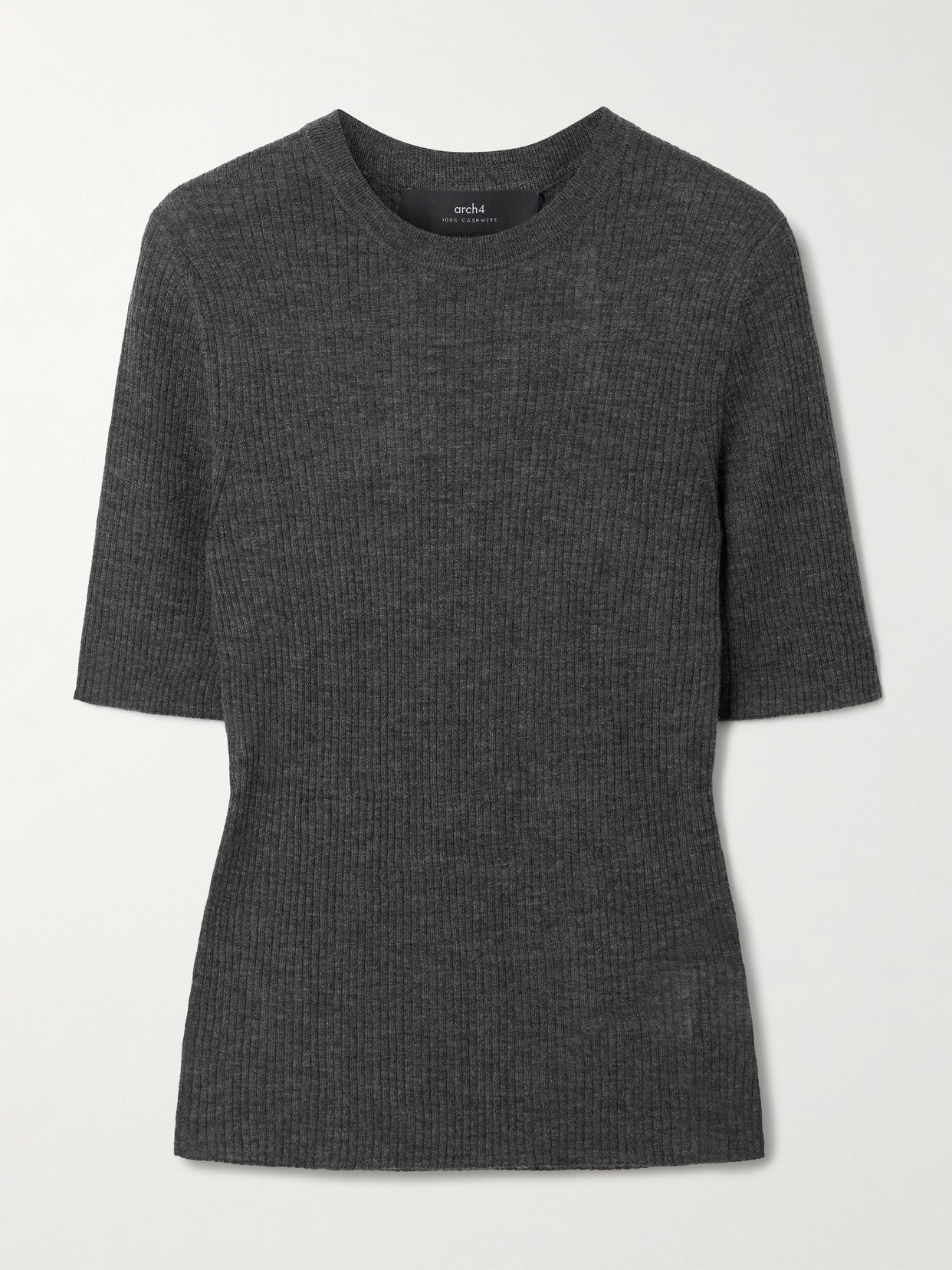 Arch4 Belsize Ribbed Organic Cashmere Sweater In Gray