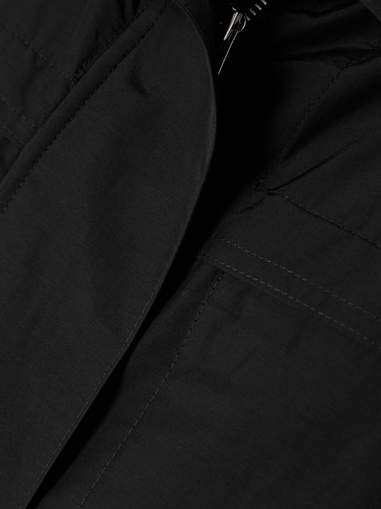 Theory Hooded Gathered Cotton-blend Shell Jacket
