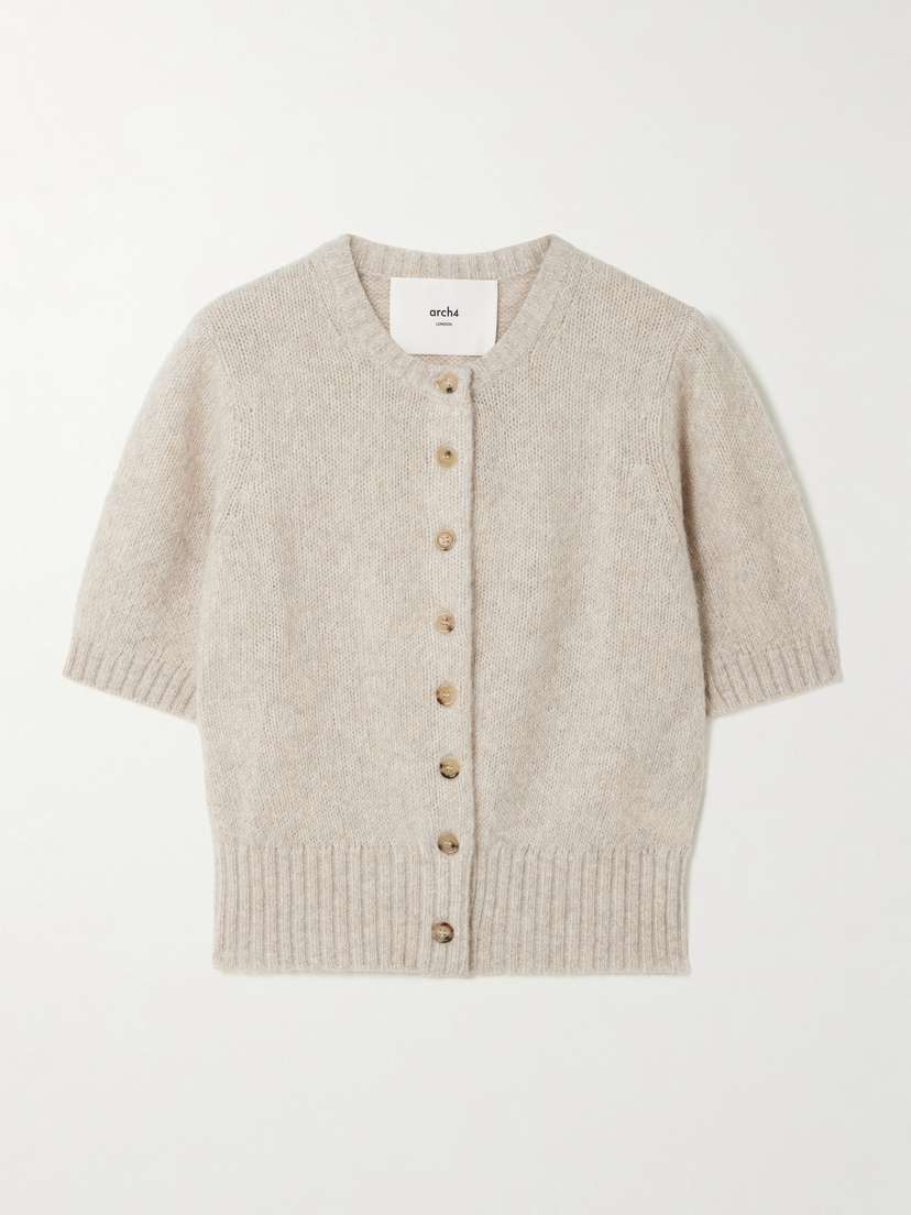 Arch4 Rome Cropped Organic Cashmere And Silk-blend Cardigan