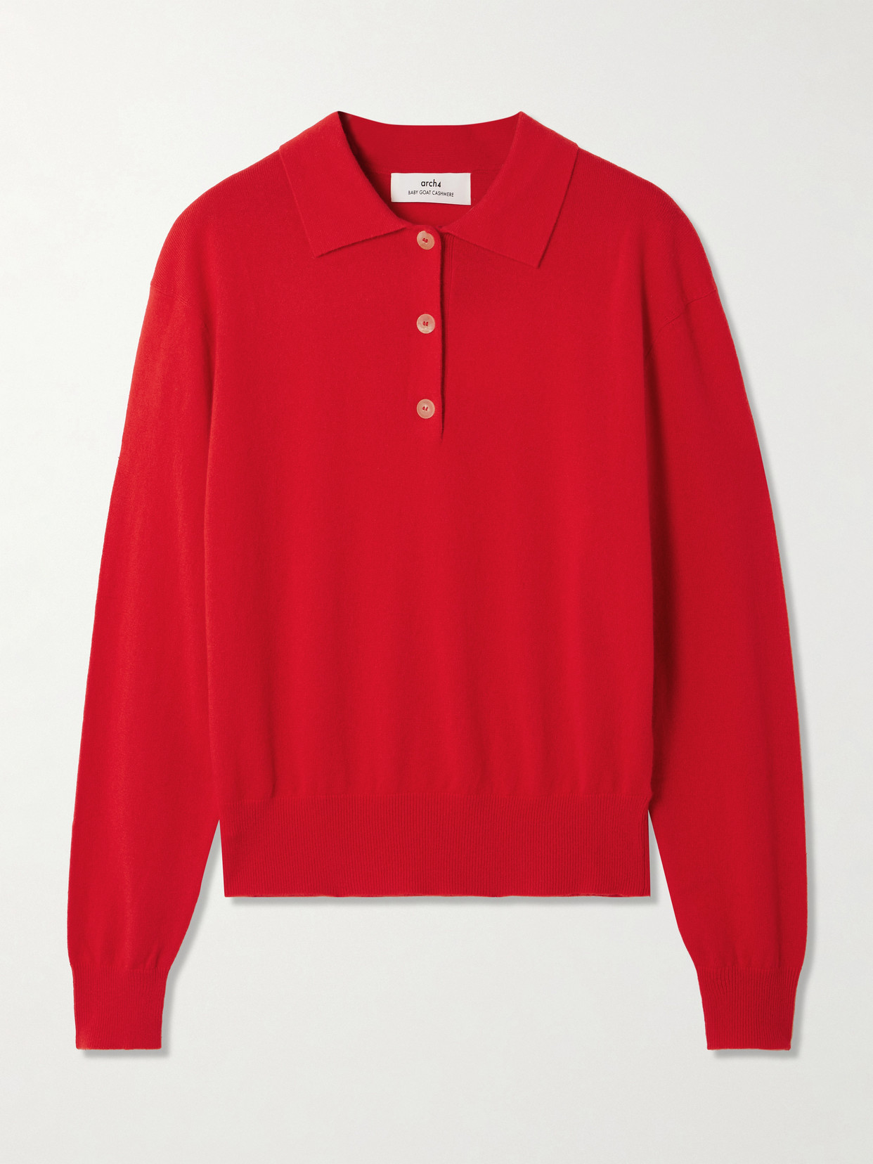 Arch4 Hamilton Organic Cashmere Polo Shirt In Red