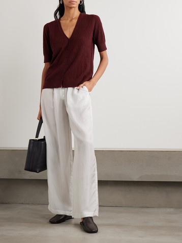 arch4 Katya ribbed organic cashmere cardigan