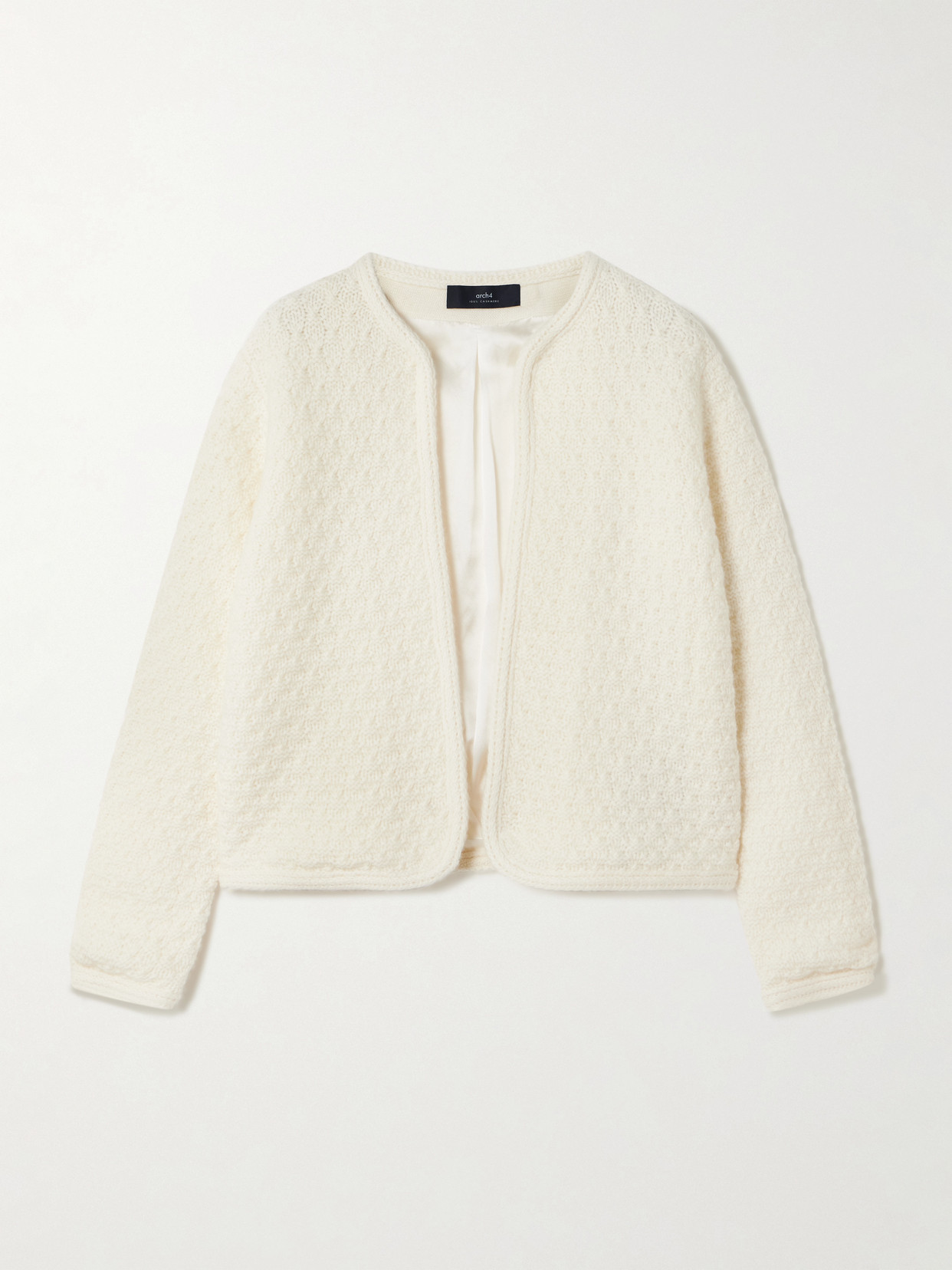 Arch4 The Tate Organic Cashmere Cardigan In White