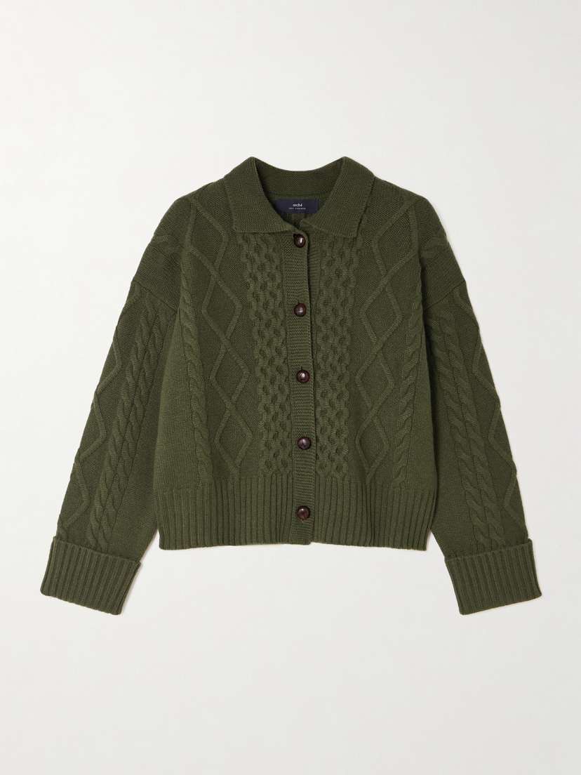 Arch4 Columbia Cable-knit Cashmere Cardigan