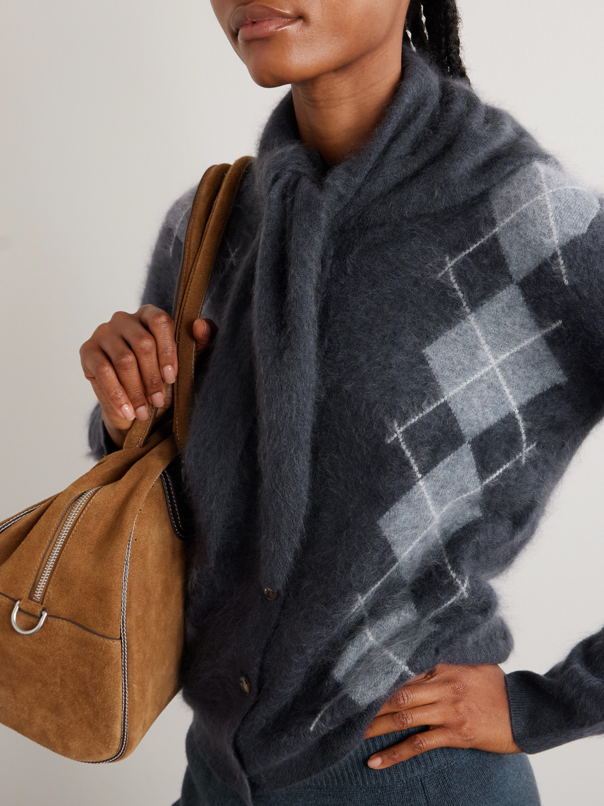 Arch4 Sonnet Brushed Organic Cashmere Scarf In Blue