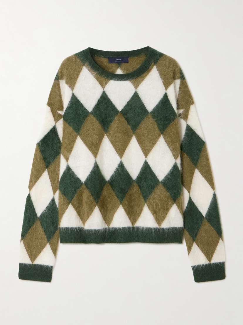 Arch4 Leon Argyle Brushed Organic Cashmere Sweater