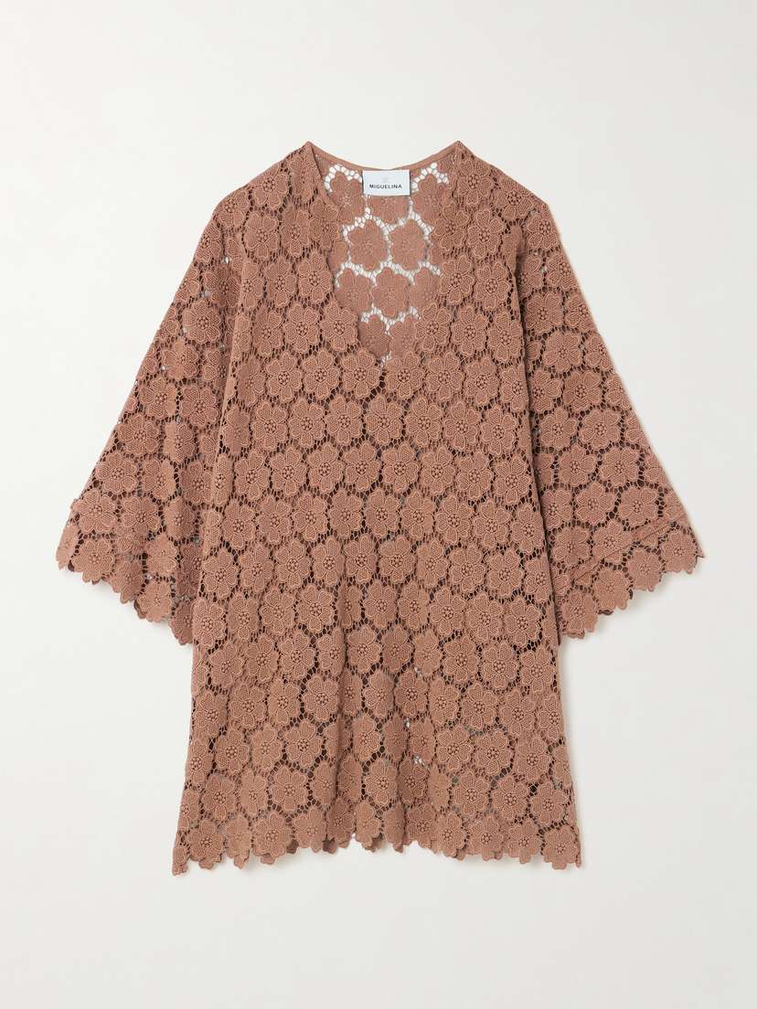 Miguelina Gianina Cotton Guipure Lace Kaftan