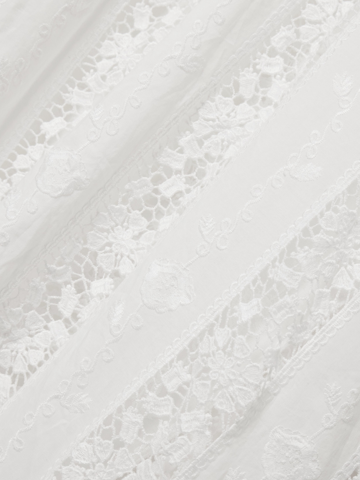 Miguelina Blair Embroidered Voile And Lace Kaftan In White