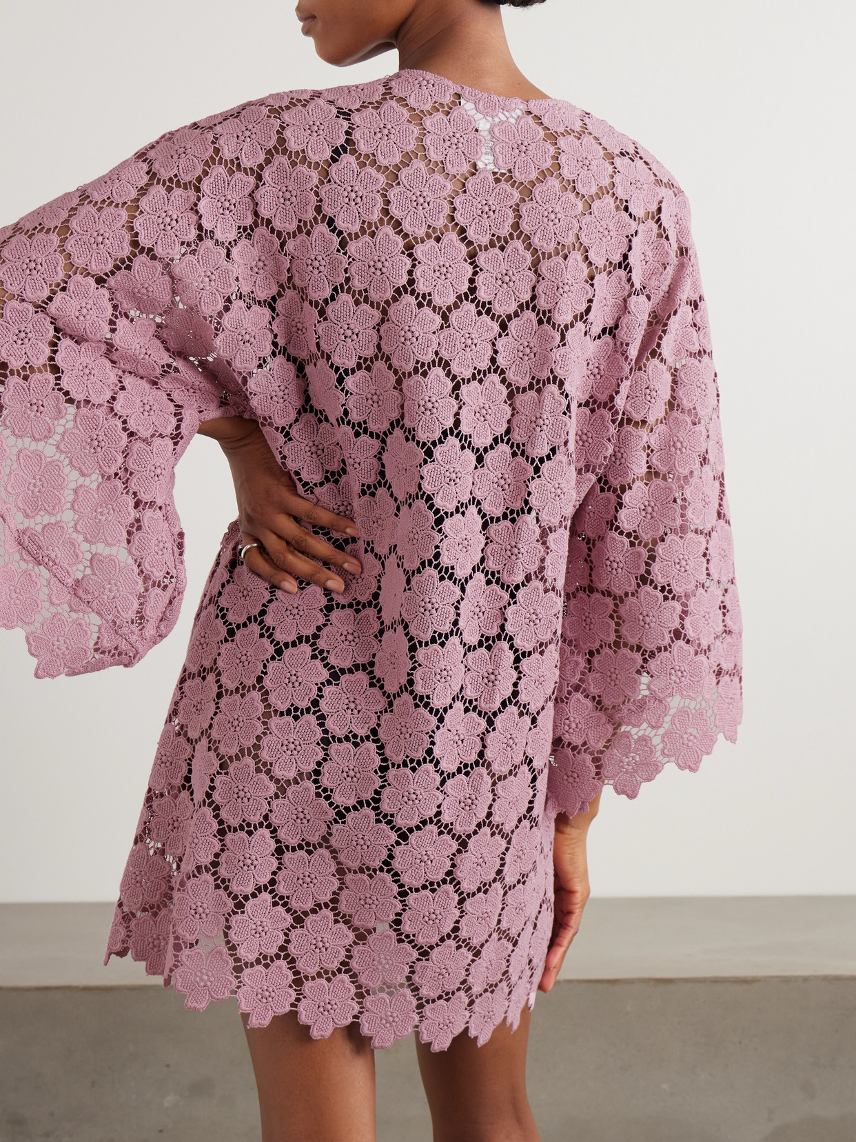 Miguelina Gianina Cotton Guipure Lace Kaftan