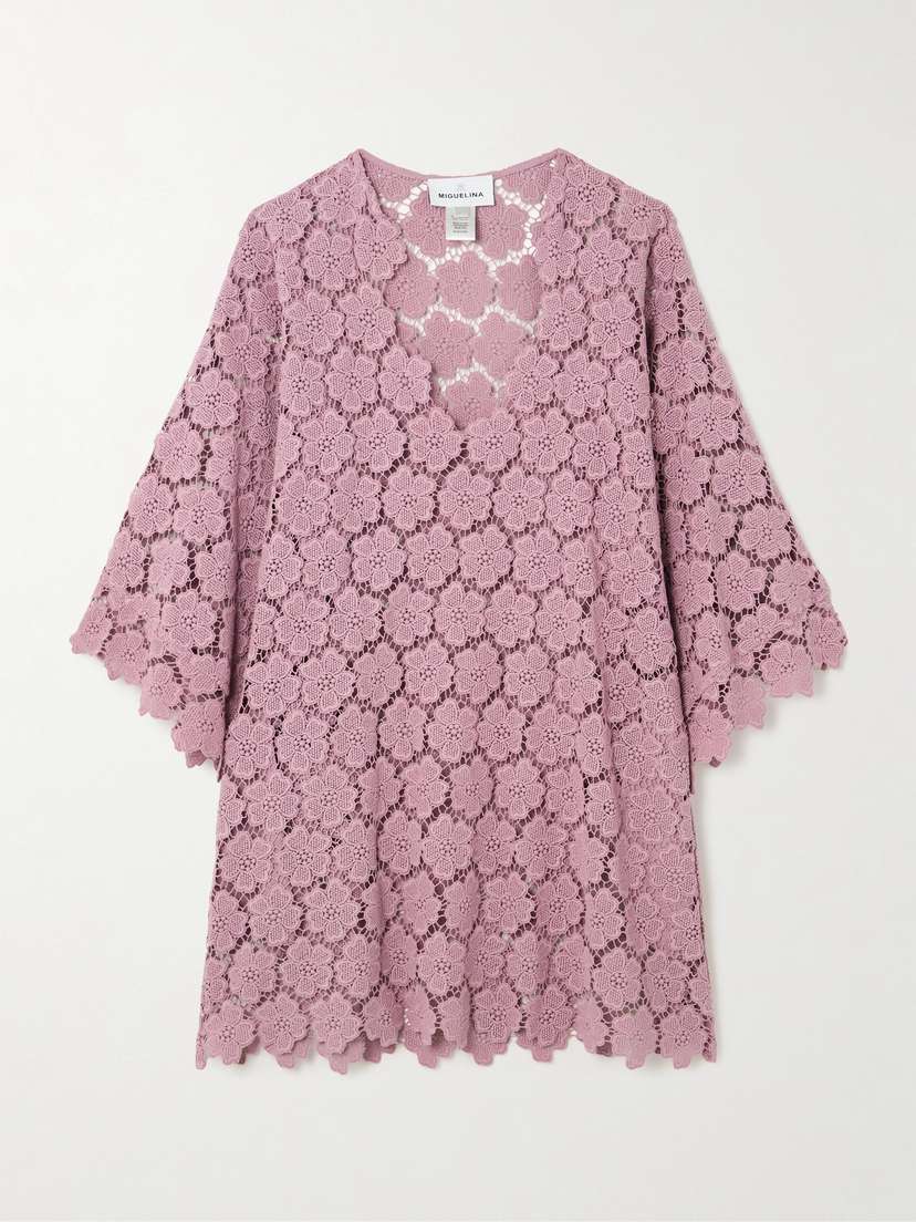 Miguelina Gianina Cotton Guipure Lace Kaftan