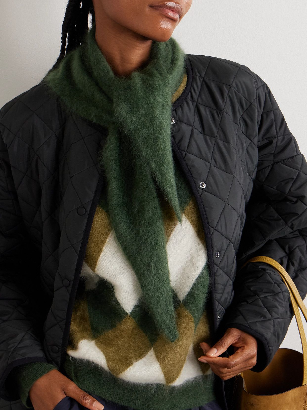 Arch4 Sonnet Brushed Organic Cashmere Scarf In Green