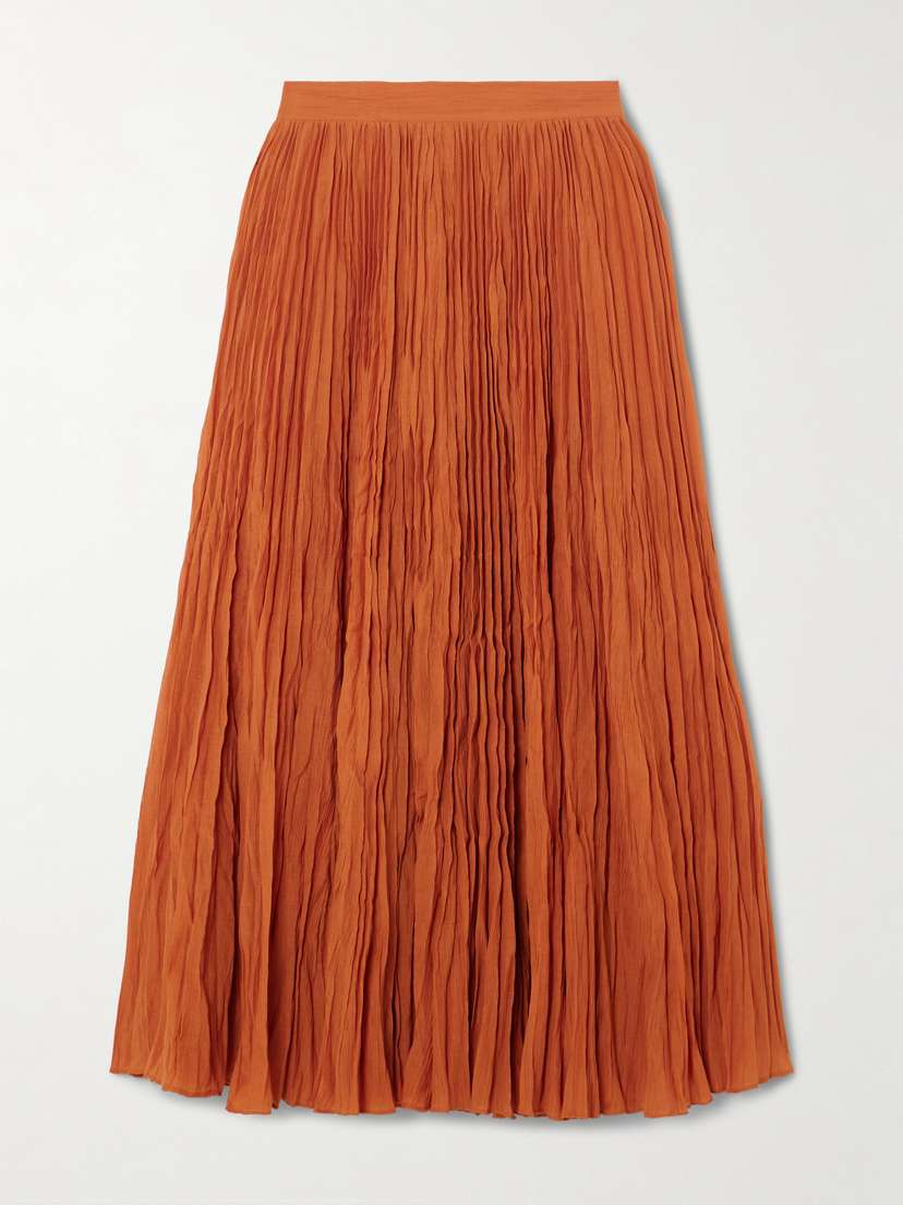 TOTEME Plissé-organic Cotton-blend Maxi Skirt