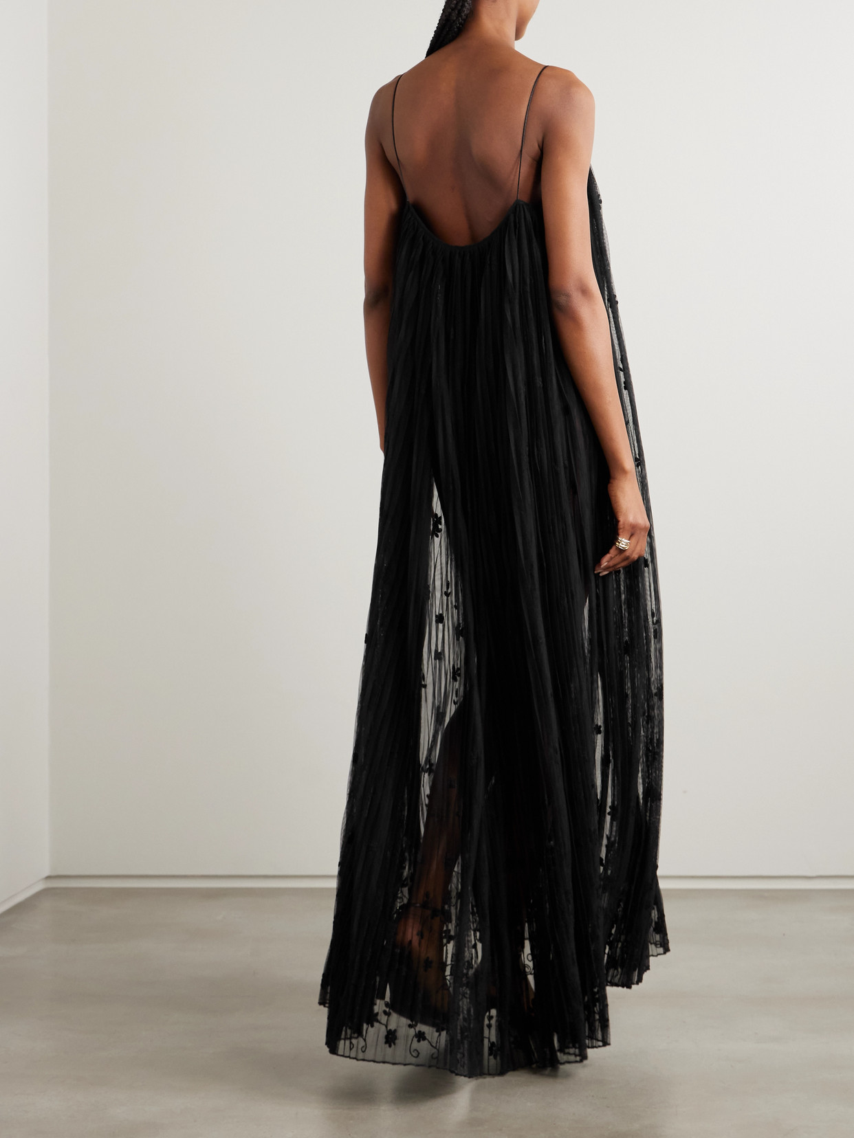 Totême Womens Black Floral Pleated Woven Maxi Dress In Black