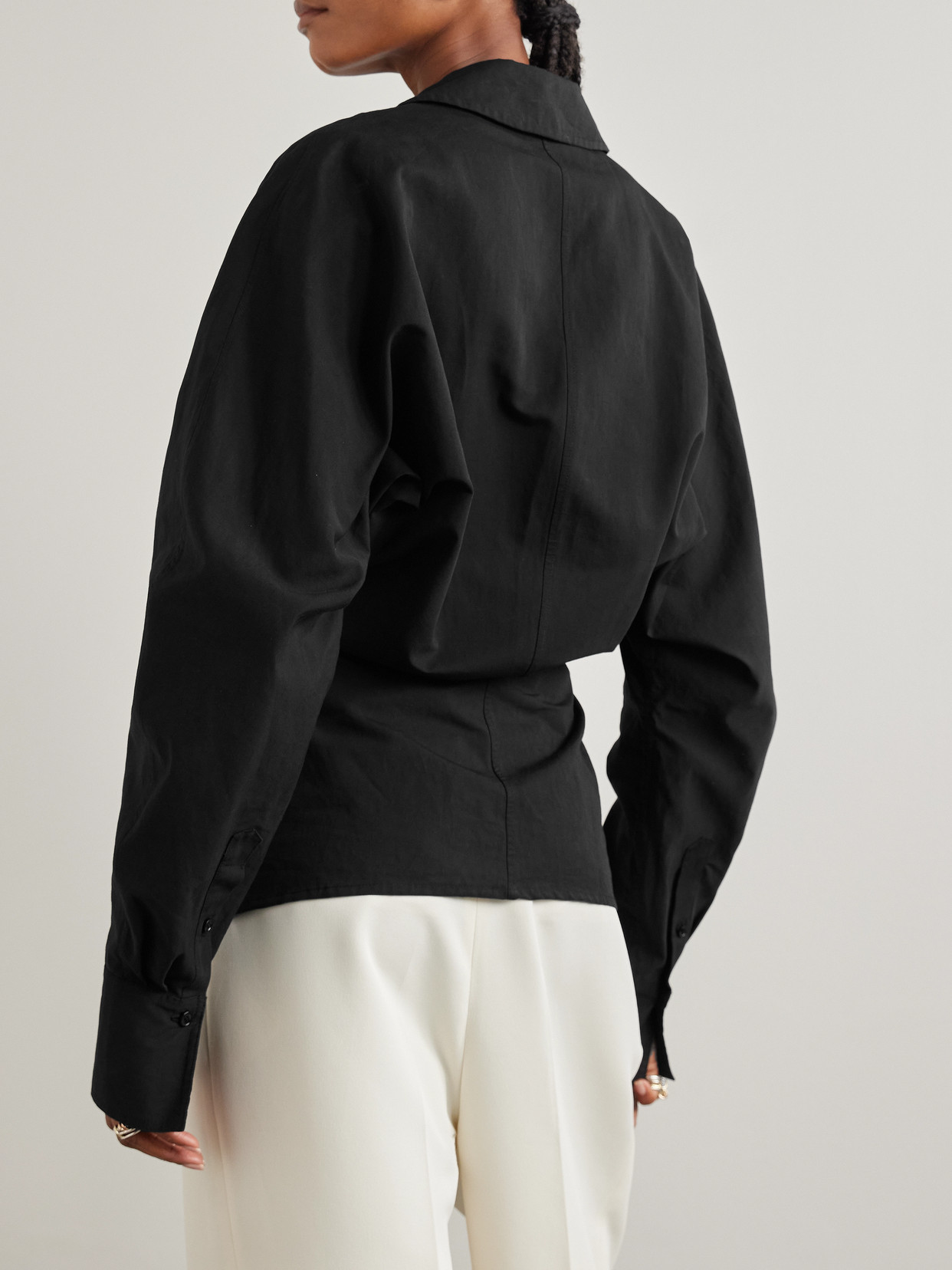 Totême Organic Cotton And Linen-blend Wrap Blouse