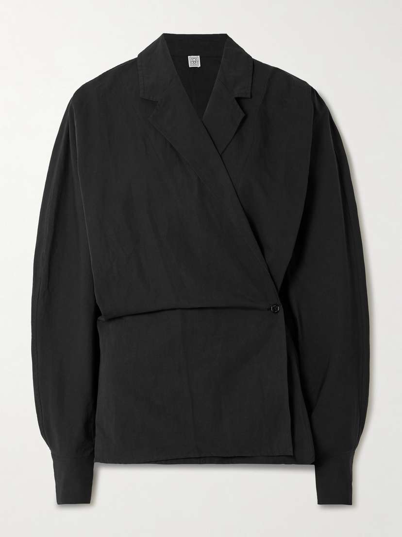 TOTEME Organic Cotton And Linen-blend Wrap Blouse