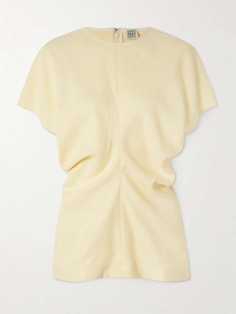 TOTEME Gathered Woven Top