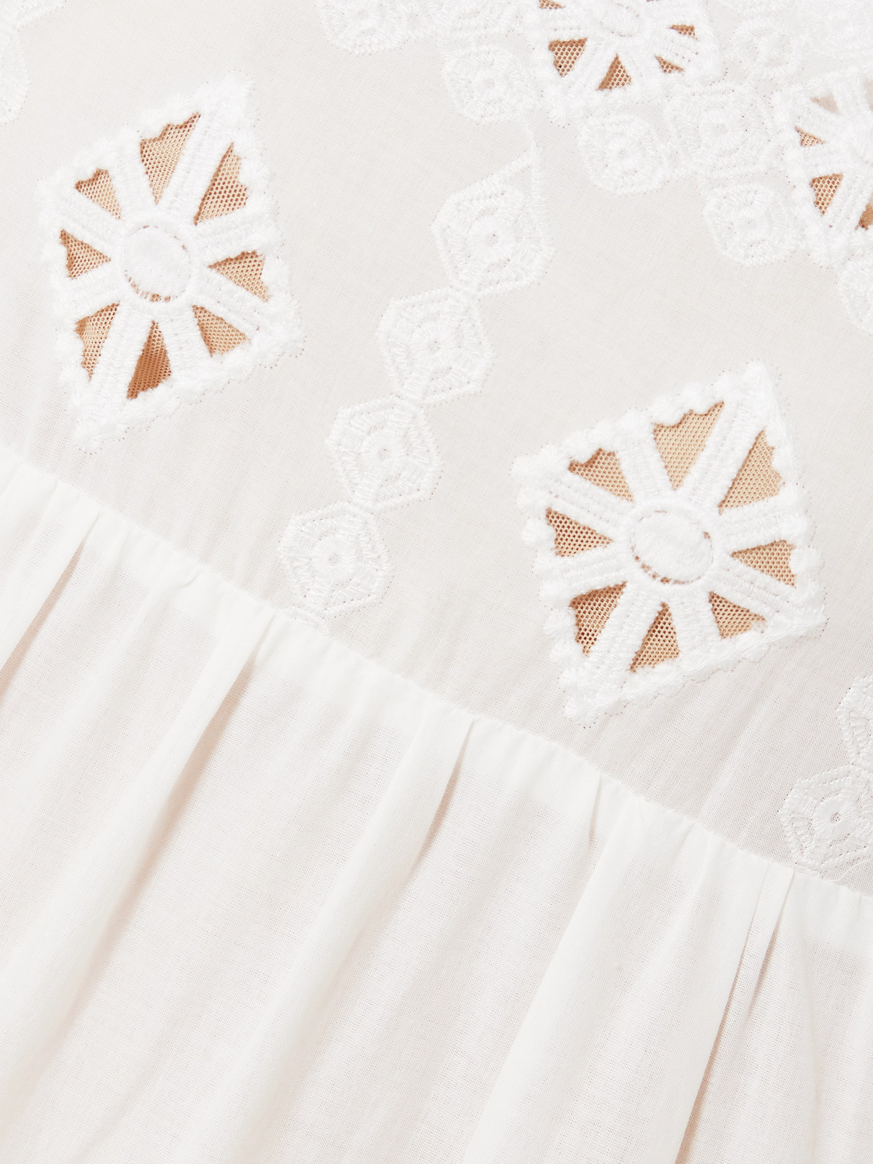 Miguelina Juniper Tiered Scalloped Embroidered Voile Maxi Dress In White
