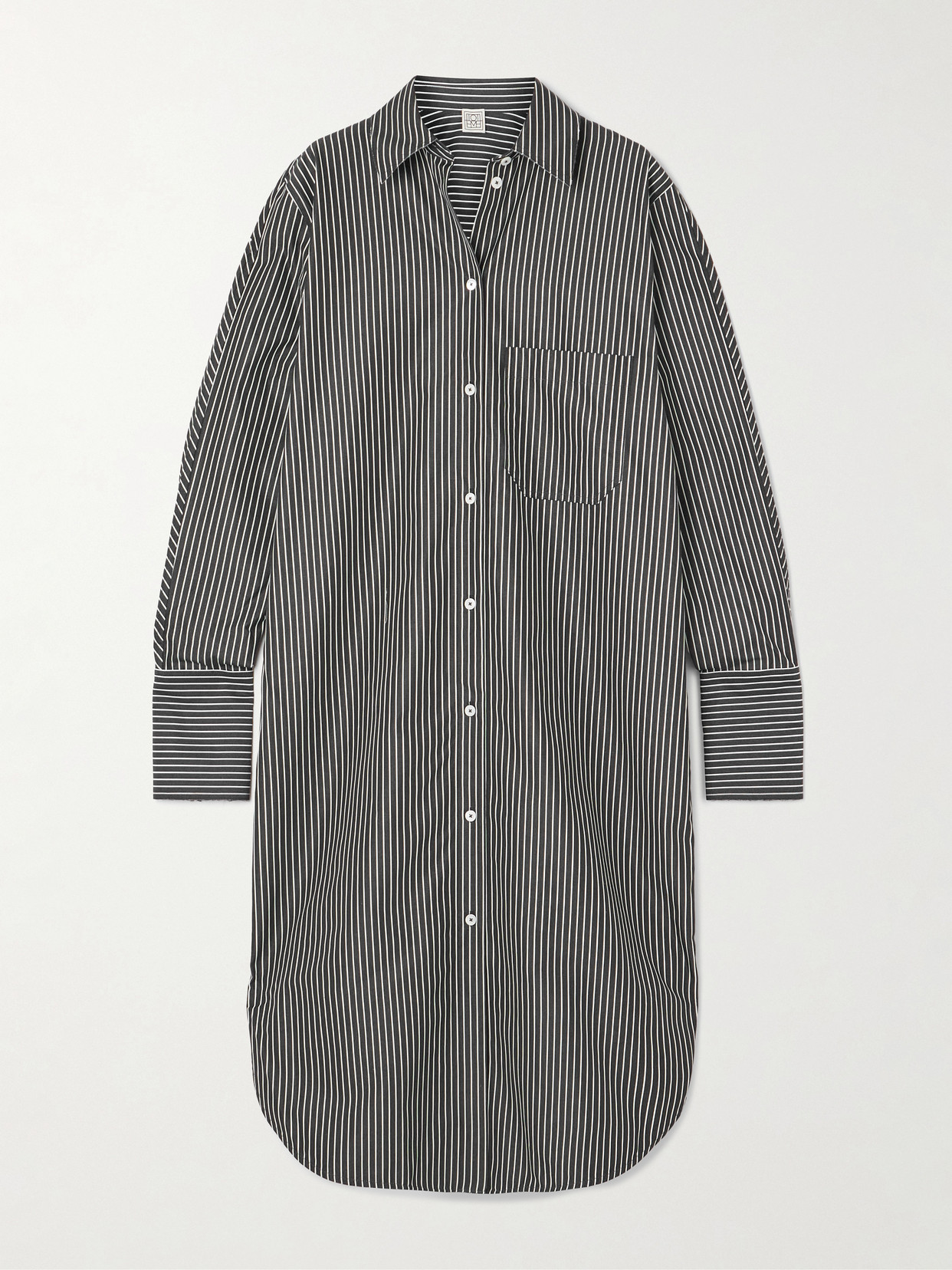 Totême Striped Organic Cotton-poplin Midi Shirt Dress
