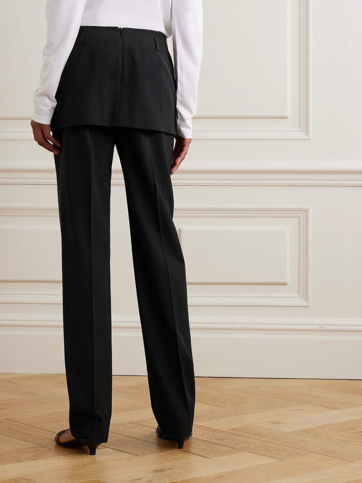 Totême Layered Wool-twill Straight-leg Pants