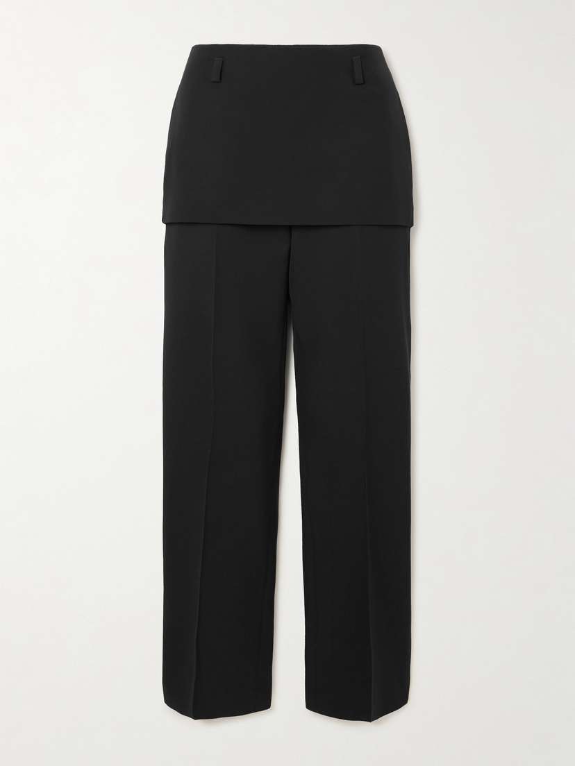 Toteme — Layered wool-twill straight-leg pants