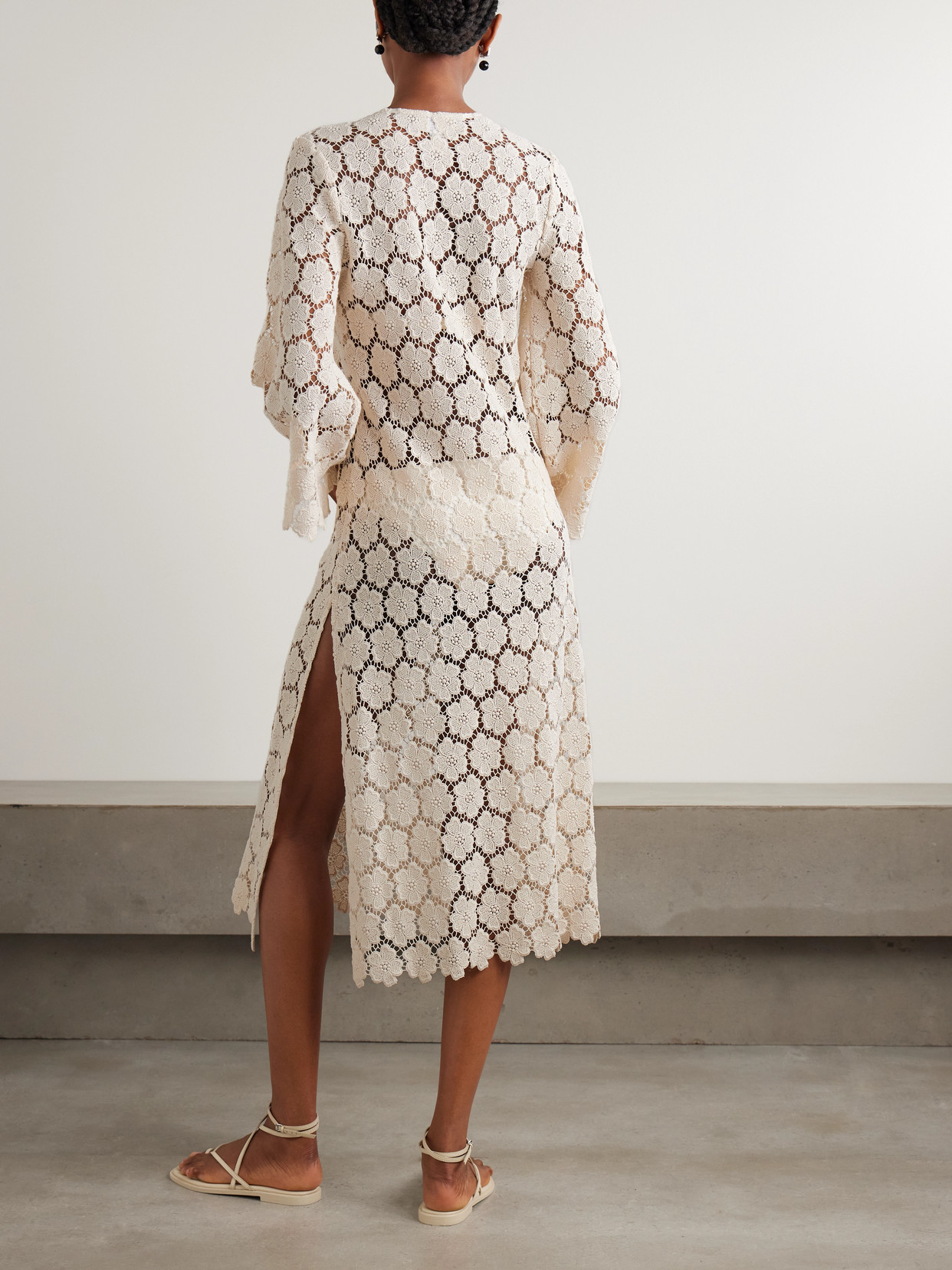 Miguelina Arelis Cotton Guipure Lace Kaftan