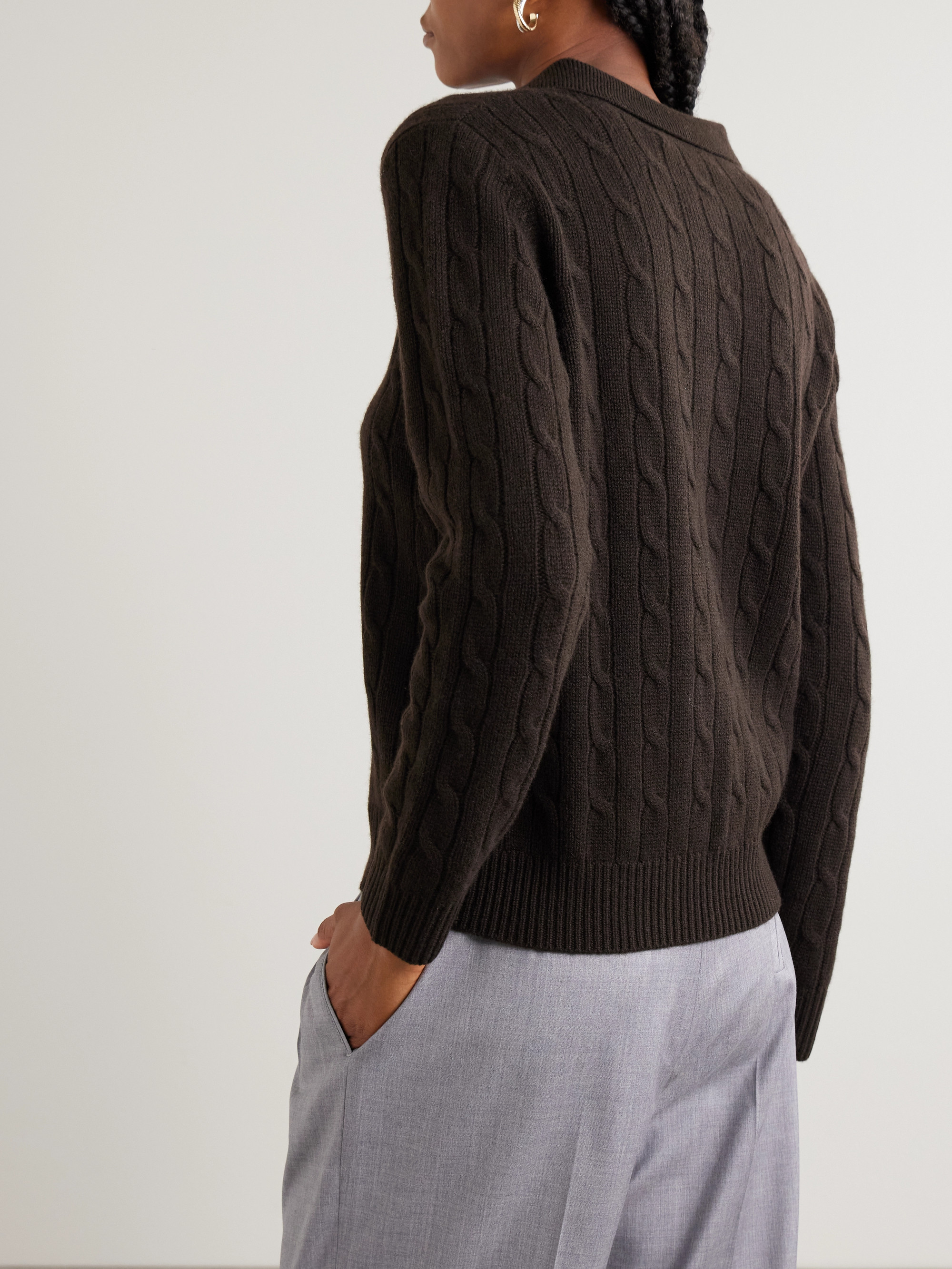 arch4 Comet cashmere cable-knit polo sweater thumbnail